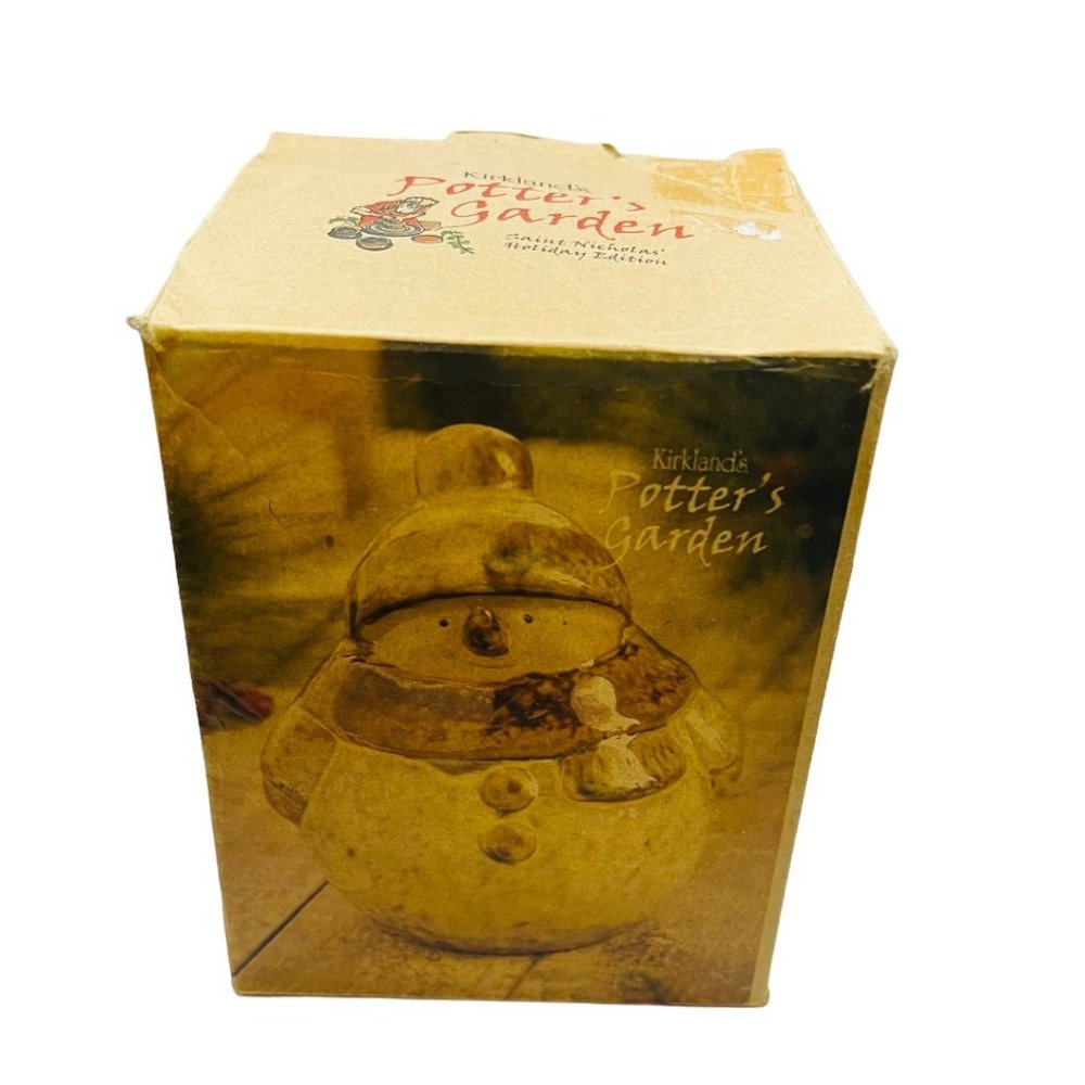 Kirkland's Potter's Garden Saint Nicholas Holiday Edition Snowman Figure NIB - Picture 8 of 11